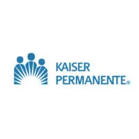 Blue symbol and text, Kaiser Permanente logo
