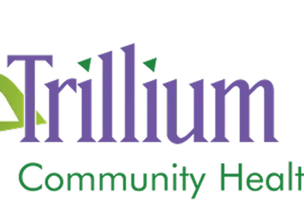 Trillium Community Health logo on black background.