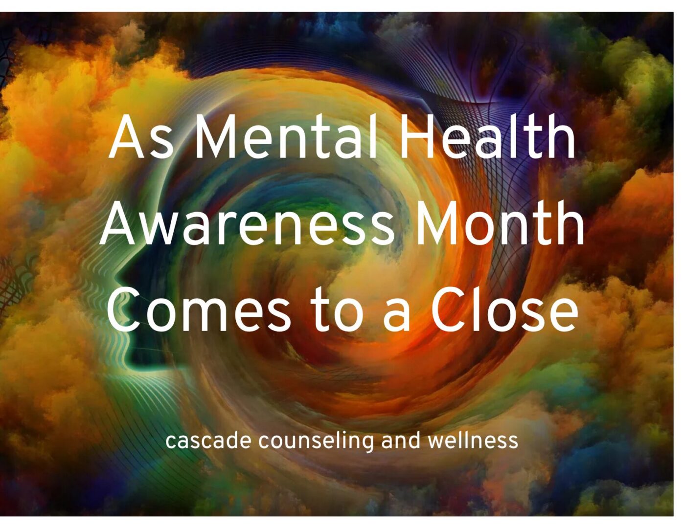 Abstract colorful head with mental health message