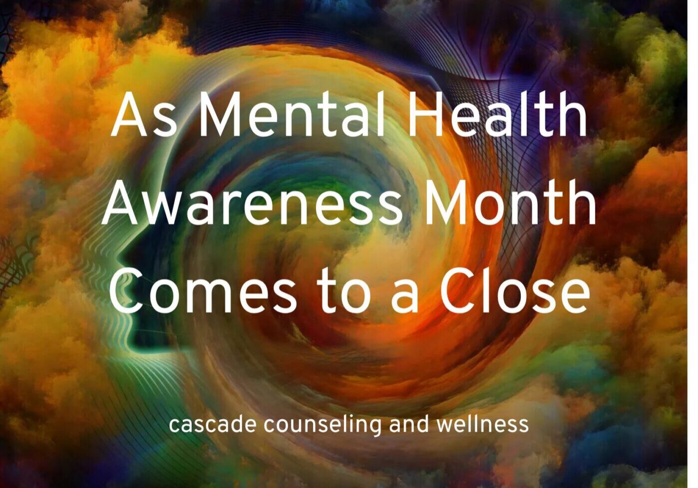 Abstract colorful head with mental health message